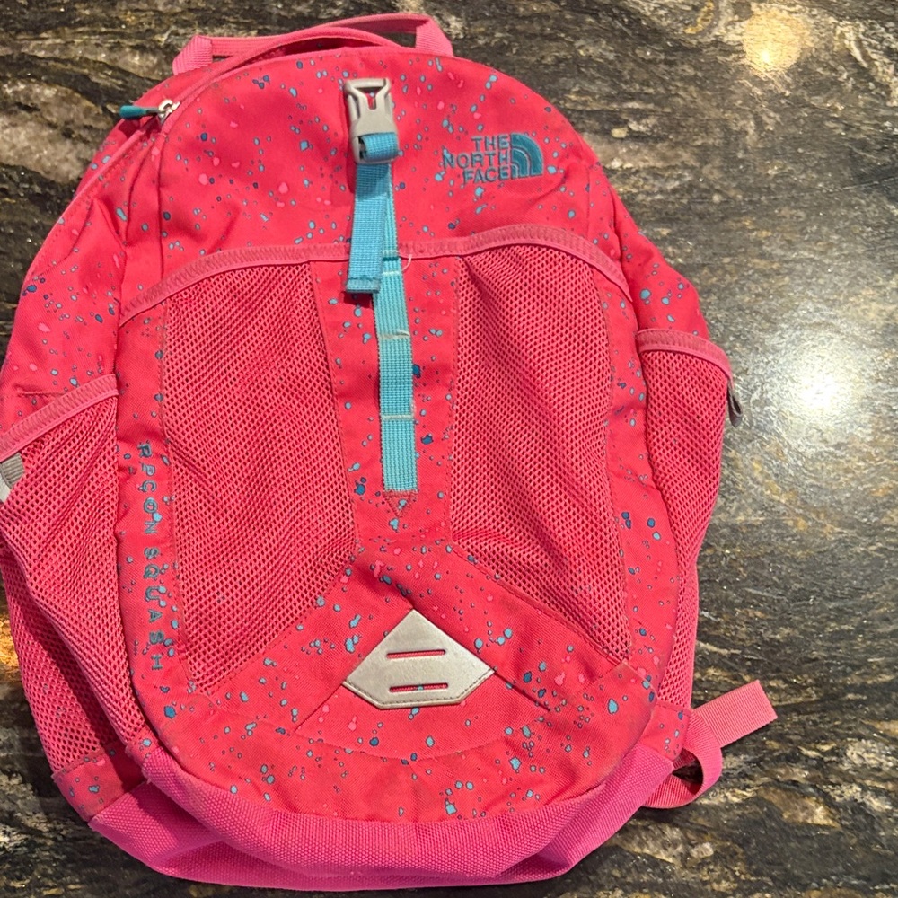 The North Face Pink and Blue Speckled Backpack - Picture 8 of 8